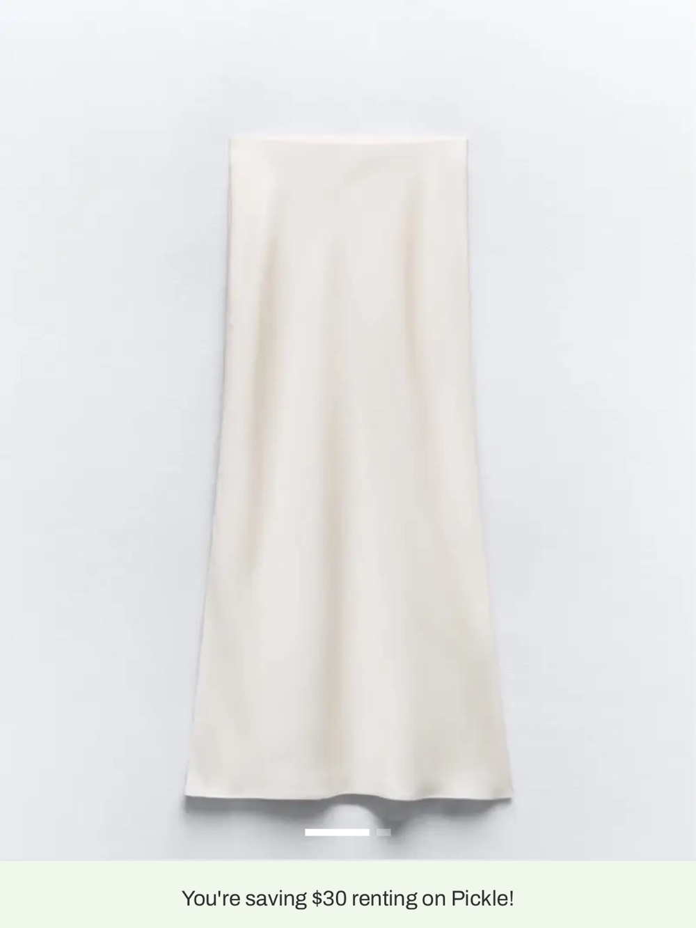 NWT Zara White Satin Effect Maxi Slip Skirt